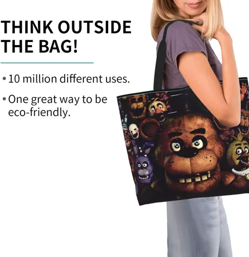 Vista 3 de BELSAV Bolsa de mano con estampado para mujer, reutilizable, plegable, bolsa de compras, bolsa de playa, bolsa de hombro, bolsa de viaje