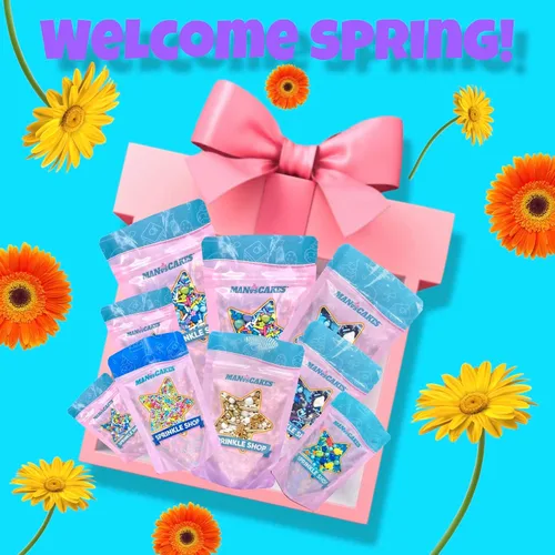Vista 6 de Manvscakes Chispitas - Chispitas comestibles para pasteles y cupcakes con formas y tamaños variados para fiestas, mezcla de chispitas metálicas