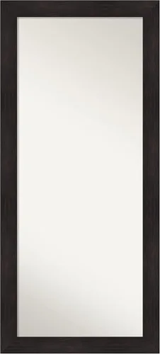 Vista 17 de Amanti Art Espejo de longitud completa no biselado (64.5 x 28.5 pulgadas), marco marrón medio Alta - Espejo de piso, espejo de pared, marrón