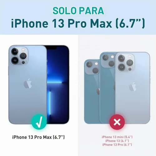 Vista 2 de i-Blason Ares - Funda para iPhone 13 Pro Max de 6.7 pulgadas [protector de pantalla integrado] [protección de grado militar] Funda transparente