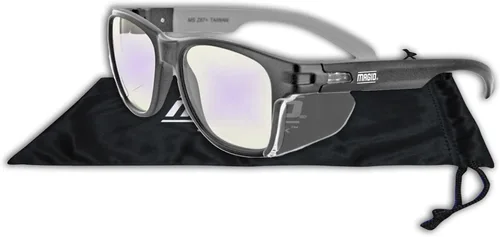 Vista 3 de MAGID Gemstone Y50 Performance - Gafas de seguridad antivaho con protectores laterales Lente de bloqueo azul Marco negro