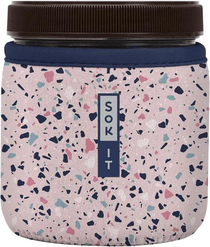 Vista 106 de Sok It IceCreamSok - Funda de neopreno aislada (flores abstractas, pintas de helado cónicas)