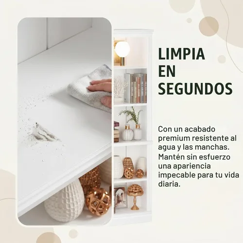 Vista 6 de VICTONE Estantería de 5 estantes, estante de madera, estantes de almacenamiento para libros, selección de muebles para sala de estar, dormitorio
