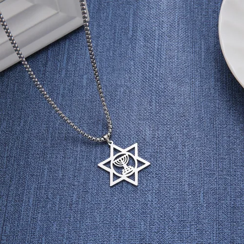 Vista 34 de EUEAVAN Collar con dije de estrella de David contra el mal de ojo de seis puntas con dije de estrella de David, hexagrama demoníaco religioso