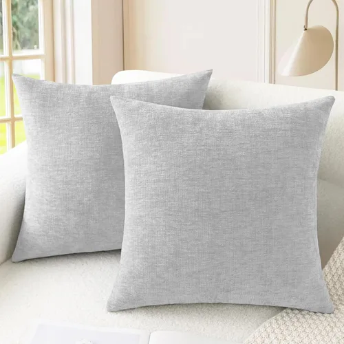 Vista 16 de CaliTime - Paquete de 2 fundas de almohada acogedoras para sofá, decoración del hogar, felpilla suave teñida sólida, 16 x 16 pulgadas, marrón Marrón