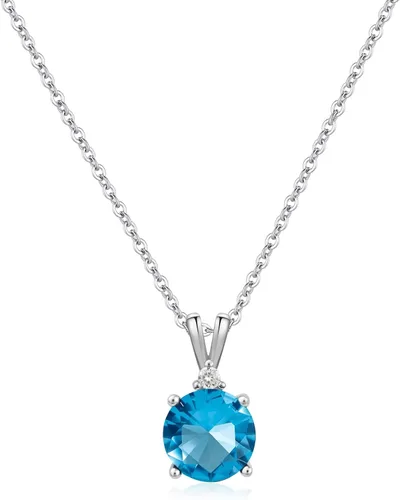 Vista 14 de 8mm Round Cubic Zirconia Sterling Silver Necklace Dainty Necklace Birthstone Jewelry Pendant Necklaces for Women