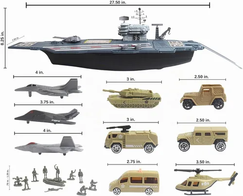Vista 3 de Daron Worldwide Trading Aircraft Carrier BP96243 Playset, para 36 meses a 180 meses Gris