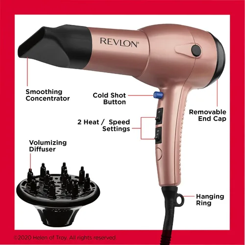 Vista 5 de Revlon Secador de pelo ligero y rápido Impresionantes golpes de 1875 W fácil y cómodamente