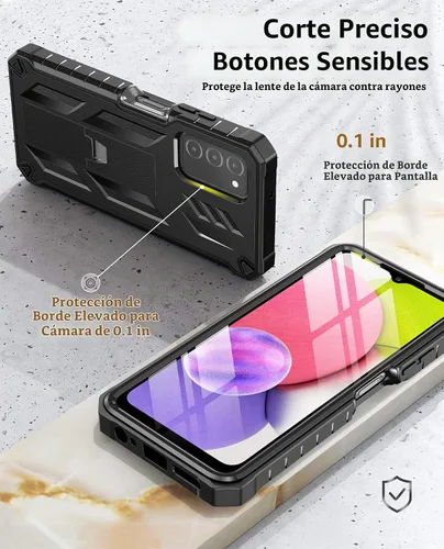 Vista 5 de SOiOS Funda para teléfono Samsung Galaxy A03S, protector de pantalla