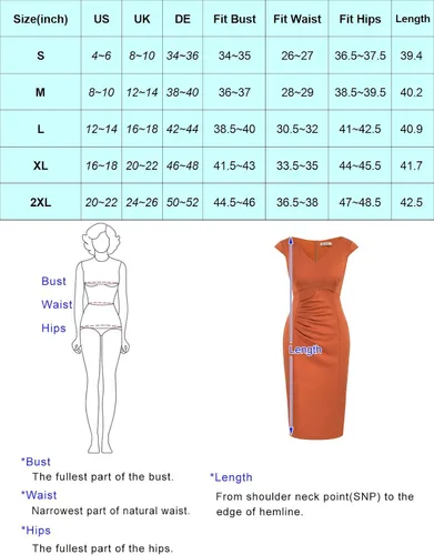 Vista 3 de GRACE KARIN Vestido ajustado fruncido para mujer, manga casquillo, cuello en V, longitud hasta la rodilla, vestido de trabajo