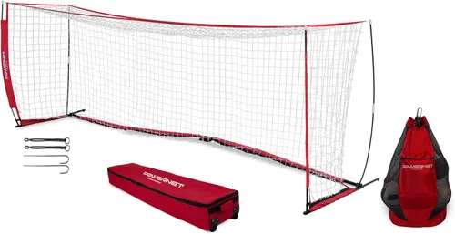 Vista 7 de PowerNet Carli Lloyd - Paquete de red portátil estilo arco y bolsa de transporte de pelota grande, configuración rápida ultra portátil, portería