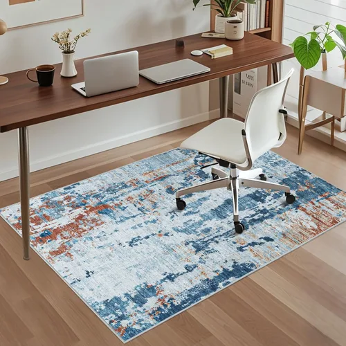 Vista 15 de Tapete para silla de oficina para suelo de madera dura, 48"x36" tapete protector de escritorio de computadora de fácil deslizamiento para silla Hoja