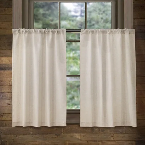 Vista 11 de Cortinas de cocina de lino Valea Home de 24 pulgadas de largo, cortinas rústicas de estilo granja para ventanas pequeñas, cortinas de cafetería