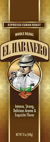 Vista 2 de El Habanero Espresso Café tostado cubano - Granos enteros 1 bolsa (0.32 oz)