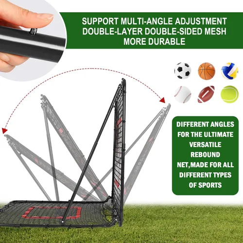 Vista 26 de BaseGoal Baseball Rebounder Net with Pitching Target,Easy Adjustable Angles Multi-Sport Training Rebound Screen, multi-angle pitch back; Strike
