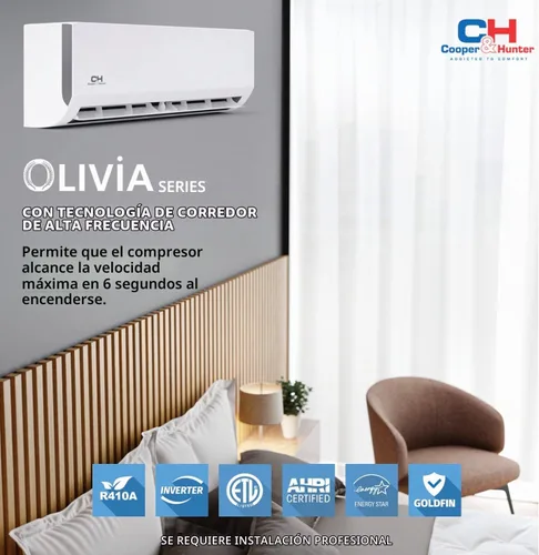 Vista 2 de Cooper & Hunter 18,000 BTU Dual 2-Zona 9K + 9K BTU Montaje en Pared Mini Split Aire Acondicionado y Bomba de Calor Sin Conductos – 22.5 SEER – Kits
