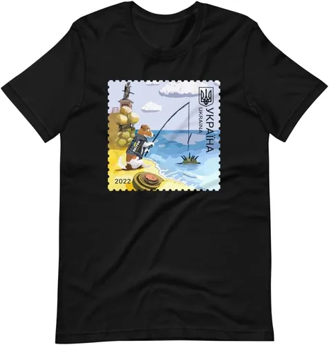 Vista 3 de Ukrposhta - Camiseta unisex con diseño de perro patrón de Ucrania