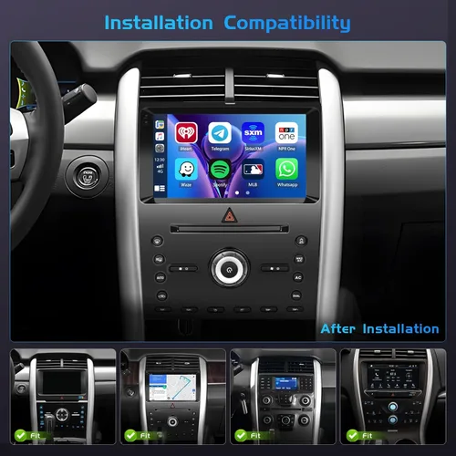 Vista 2 de Inefala 4G 64G para Ford Edge 2011 2012 2013 2014 2015 Radio CarPlay 9 "Incell pantalla táctil coche estéreo Android 15 Android Auto Bluetooth 5.0