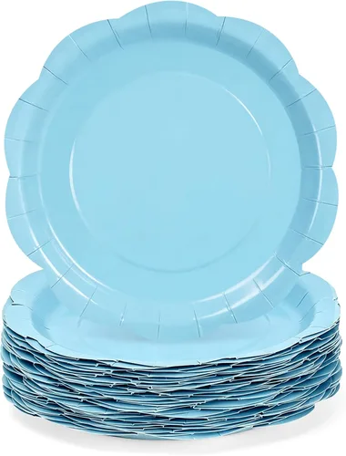 Vista 13 de Platos de papel negro, platos de postre desechables de 7 pulgadas, 50 unidades para bodas, cumpleaños, picnic, graduación