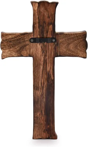 Vista 4 de NIRMAN Cruz de Pared de Madera Hecha a Mano para Iglesia y Hogar