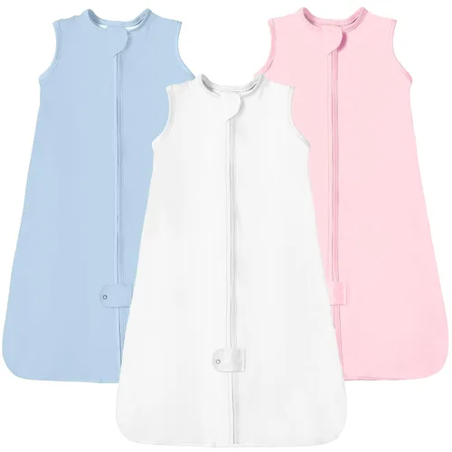 Vista 33 de TotAha - Saco de dormir para bebé de 0 a 3 meses, paquete de 3 unidades, ligero, súper suave y seguro, manta vestible para bebé, bolsa de dormir