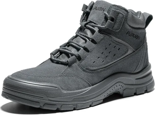 Vista 9 de Furuian - Botas de trabajo unisex con punta de acero, cómodas y ligeras para hombres, con resistencia al deslizamiento, puntera de acero, zapatos