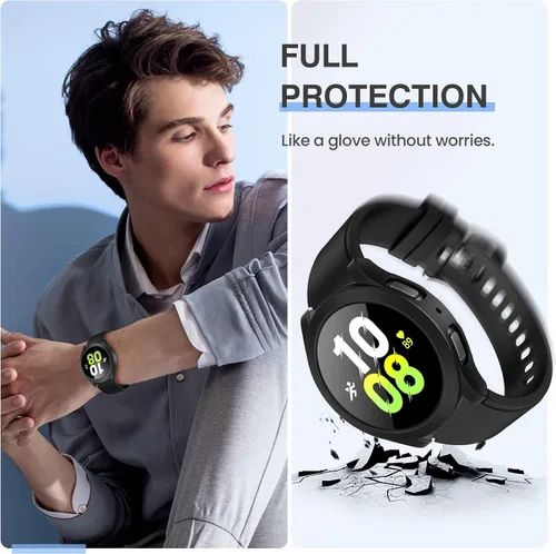 Vista 4 de Tensea [Paquete de 2]: Funda protectora de pantalla para Samsung Galaxy Watch FE 2024/5 2022/4 2021, accesorios de 1.57 pulgadas, cubierta