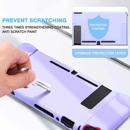 Vista 5 de DLseego Switch Full Protective Case Cover Design for Nintendo Switch Joy-Con Controllers with Glass Screen Protector, Anti-Scratch Baby Skin Touch