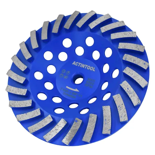 Vista 9 de 4.5 pulgadas x 5/8-11 pulgadas Eje roscado de 9 segmentos Rectificado de diamante Turbo para piedra, hormigón y mampostería (5/8"-11 roscado)