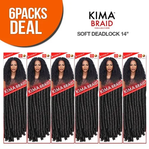 Vista 3 de Harlem125 Trenzas de pelo sintético Kima Braid Soft Dreadlock de 14 pulgadas (paquete de 6, 1)
