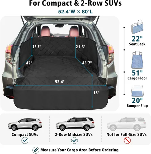 Vista 2 de Forro de carga SUV para perros - Funda para maletero con paredes laterales Negro