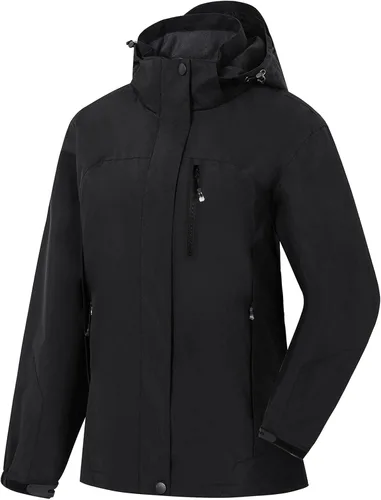 Vista 7 de Chaqueta impermeable para mujer, ligera, para exteriores, con capucha extraíble