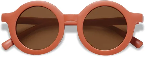 Vista 10 de SOJOS - Lentes de sol redondos polarizados para niños y niñas, protección ultravioleta 400 (UV400), lentes de sol para las vacaciones en la playa