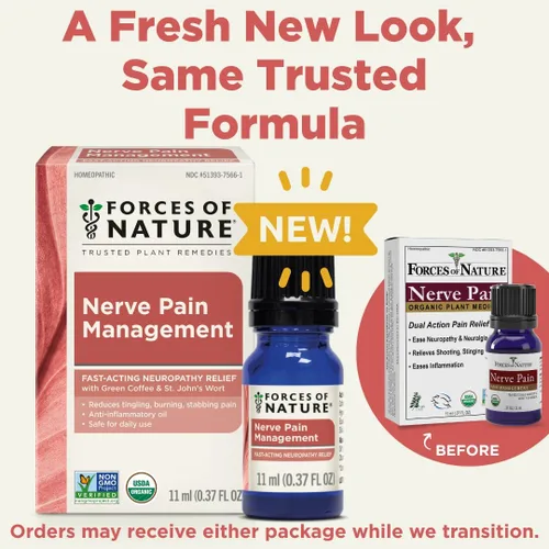 Vista 2 de Forces of Nature Manejo del dolor nervioso, alivio tópico orgánico para la neuropatía y las molestias nerviosas, la medicina homeopática apoya