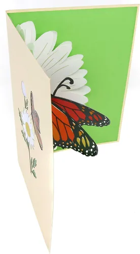 Vista 7 de PopLife - Mariposa monarca y margarita - Tarjeta pop-up 3D desplegable para Día de la Madre - San Valentín, aniversario, cumpleaños, agradecimiento