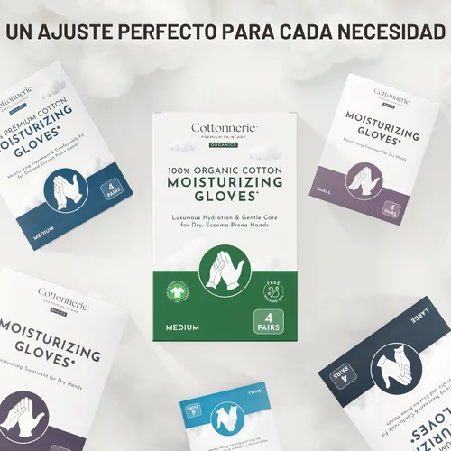 Vista 5 de 4 Pairs Cottonnerie Basics Cotton Gloves for Dry Hands Sleeping, Moisturizing Gloves Overnight, Hand Moisturizer Gloves, Moisture Gloves for Dry