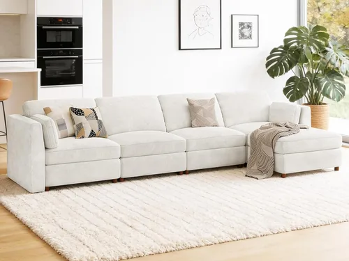 Vista 78 de CUGOAO Sofá biplaza extragrande de 83.5 pulgadas, sofás para sala de estar, sofá nube de felpilla de asiento profundo, sofá modular seccional, funda