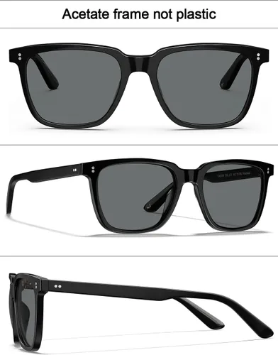 Vista 14 de Carfia Chic - Lentes de sol polarizados para mujer, protección UV400, marco de acetato pulido a mano