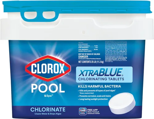 Vista 9 de Pastillas para cloración de larga duración Clorox Pool & Spa 23005 CLX Xtra Blue, de 3 pulgadas y 5 libras.