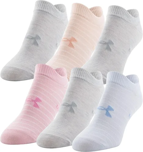 Vista 15 de Under Armour womens Essential 2.0 Lightweight No Show Socks, 6-pairs (002) Negro / Blanco