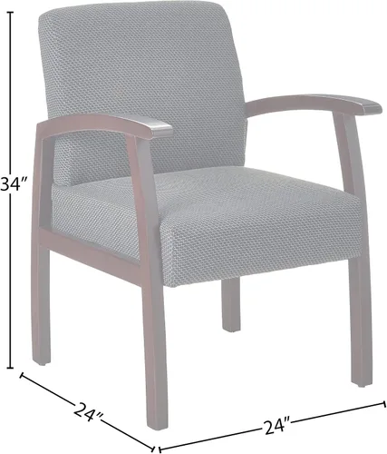Vista 3 de Lorell Silla de invitados de lujo, color espresso/carbón