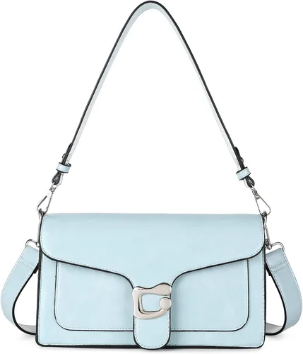 Vista 28 de Travistar Bolsos cruzados para mujer de moda - Pequeño bolso cruzado de hombro con 2 correas, bolso de mano de cuero, bolso de noche de embrague