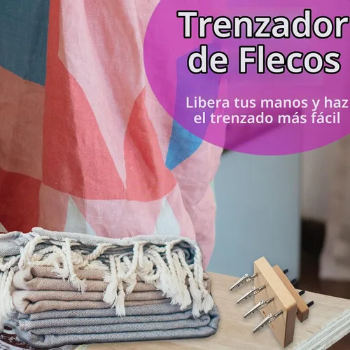 Vista 6 de Twister de flecos con 4 clips, herramienta para hacer cables de madera para torcer rápidamente, torcido de flecos de hilo para tejer, máquina