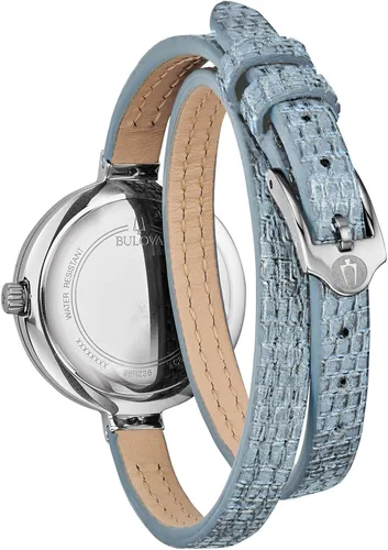 Vista 3 de Bulova Ladies Rhapsody Quartz Diamond Leather Double Wrap Strap Watch