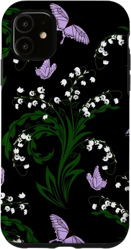 Vista 8 de Lily of The Valley and Butterflies Vintage Cottage Garden Case for iPhone 17