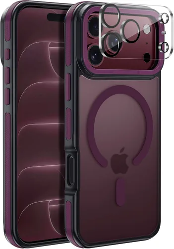 Vista 111 de Funda para iPhone 17 Pro Max con protector de lente de cámara [protección de grado militar de 10 pies] compatible con MagSafe a prueba de golpes