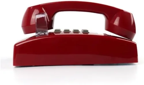 Vista 2 de Teléfono de pared de emergencia de grado industrial con marcador de línea directa preprogramado para marcado automático 911 (fuera de gancho) - rojo