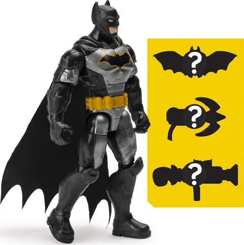 Vista 2 de Batman 6056744 - Figura de acción táctica Rebirth de 4 pulgadas con 3 accesorios misteriosos, Misión 1, multicolor