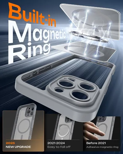 Vista 713 de TOCOL Funda para iPhone 11, compatible con Magsafe, protección completa de cámara, imanes integrados, protección contra caídas, funda translúcida