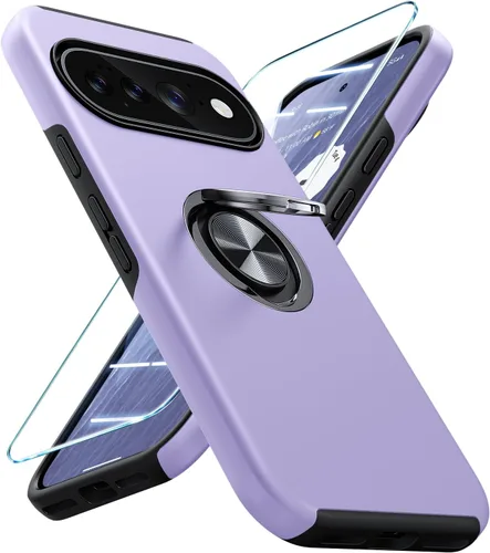 Vista 66 de JAME Funda delgada para Google Pixel 7 Pro, soporte de anillo a prueba de Azul
